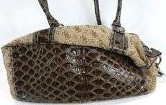 GUESS MONOGRAM PRINT SHOULDER BAG