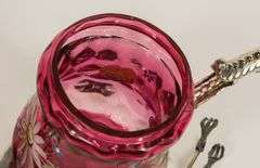 CRANBERRY GLASS PICKLE CRUET