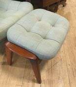 MCM TEAK LOUNGE CHAIR WITH FOOTSTOOL