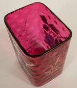 CRANBERRY GLASS PICKLE CRUET