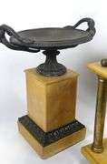 BRONZE TAZZA, TABLE LAMP & STAND