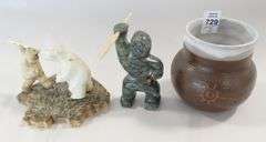 INDIGENOUS SCULPTURES AND VASE