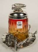 AMBERINA GLASS PICKLE CRUET