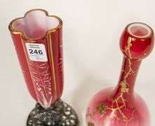 TWO CASED GLASS VASES