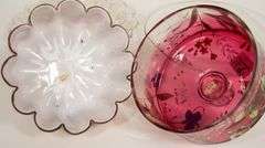 TWO COVERED BUTTER DISHES