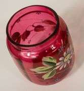 CRANBERRY GLASS PICKLE CRUET