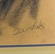 PAIR VINTAGE CHARCOAL DRAWINGS