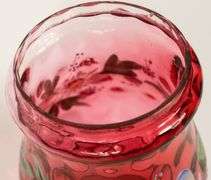 RARE DOUBLE CRANBERRY PICKLE CRUET SET