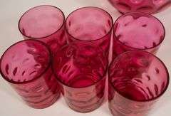 CRANBERRY GLASS LEMONADE SET