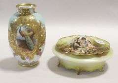 R.S. PRUSSIA DRESSER BOX AND ROYAL BAYREUTH VASE