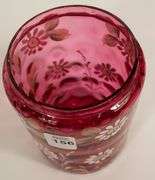 CRANBERRY GLASS PICKLE CRUET