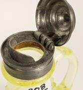 TWO PIECES OF VASELINE GLASS