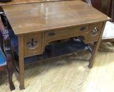 ARTS AND CRAFTS OAK LIBRARY DESK