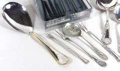 ASSORTED FLATWARE & SERVING PIECES