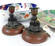 ASIAN PORCELAIN & CANDLEHOLDERS