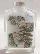 TWO CHINESE FIGURINES AND SNUFF BOTTLE