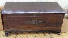 ROSEWOOD AND MAHOGANY BLANKET BOX