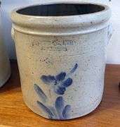 TWO ANTIQUE STONEWARE CROCKS