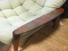 MCM TEAK LOUNGE CHAIR WITH FOOTSTOOL