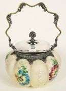 VICTORIAN SATIN GLASS BISCUIT BARREL