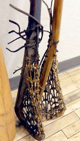 PAIR CANOE PADDLES & LACROSSE STICKS