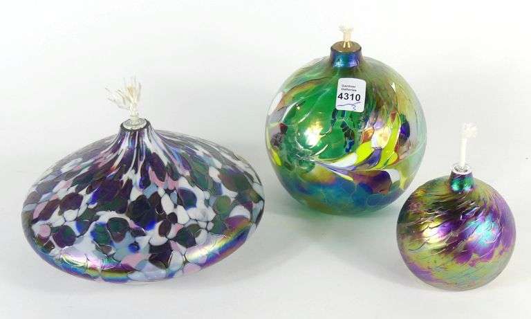 ART GLASS OIL LAMPS