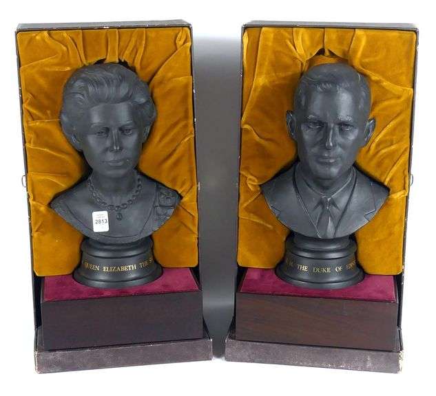 PAIR ROYALTY COMMEMORATIVE BUSTS
