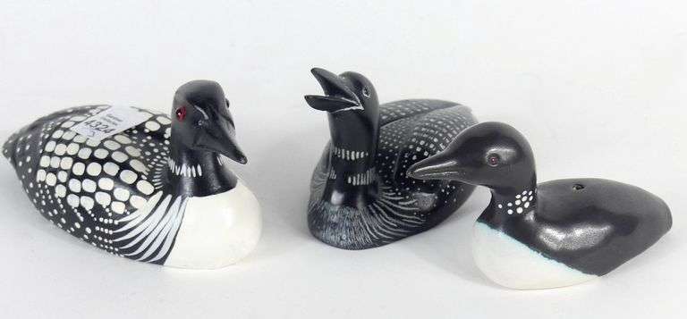 THREE LOON FIGURINES