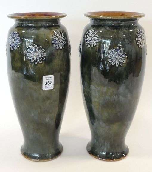 PAIR OF ROYAL DOULTON POTTERY VASES