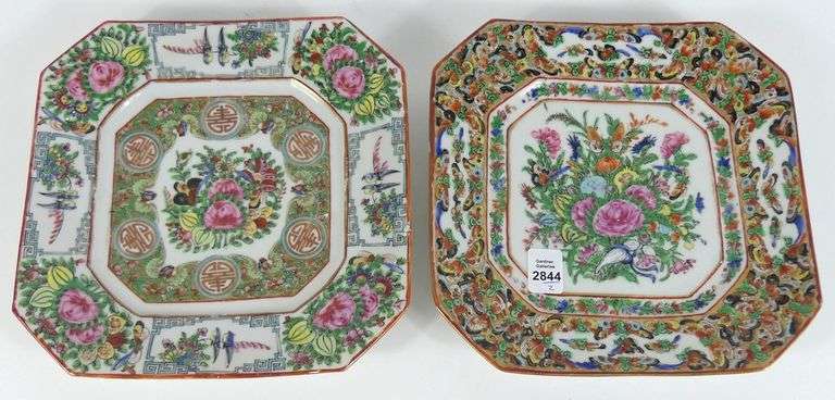 TWO CHINESE SQUARE PLATES