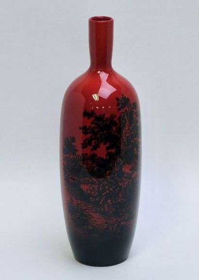 FLAMBE "WOODCUT" VASE