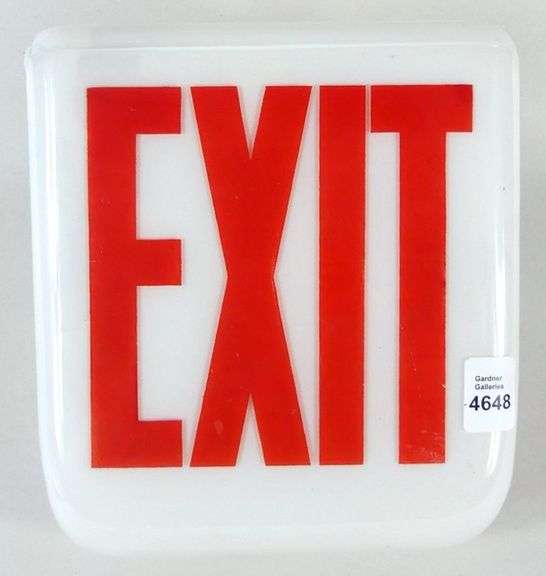 GLASS EXIT SIGN