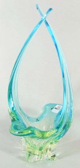 RARE CHALET URANIUM GLASS BASKET