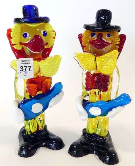 TWO MURANO GLASS "CLOWN" FIGURINES