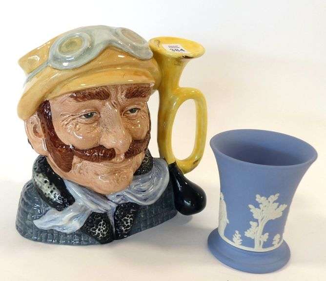 DOULTON CHARACTER JUG AND WEDGWOOD VASE