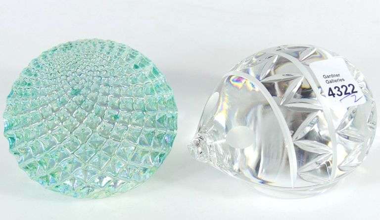 TWO ART GLASS PAPERWEIGHTS