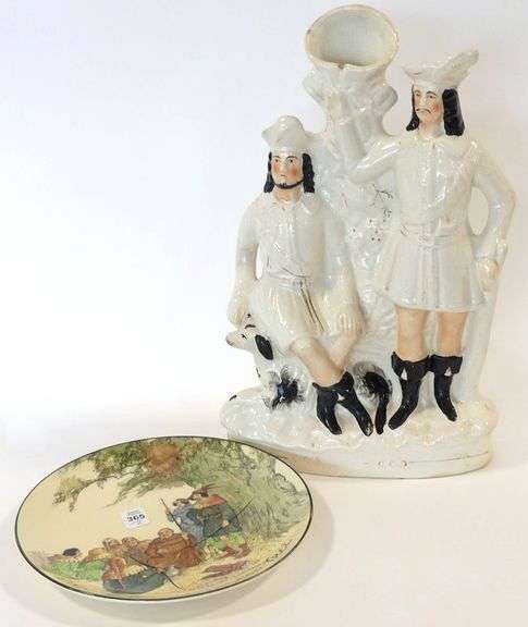 STAFFORDSHIRE "ROBIN HOOD" FIGURINE AND DOULTON PLATE