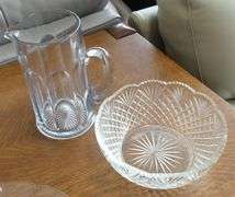 PRESSED GLASS AND CRYSTAL BOWL