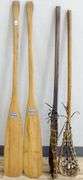 PAIR CANOE PADDLES & LACROSSE STICKS
