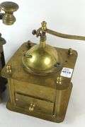 TWO BRASS COFFEE GRINDERS