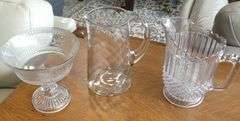 PRESSED GLASS AND CRYSTAL BOWL