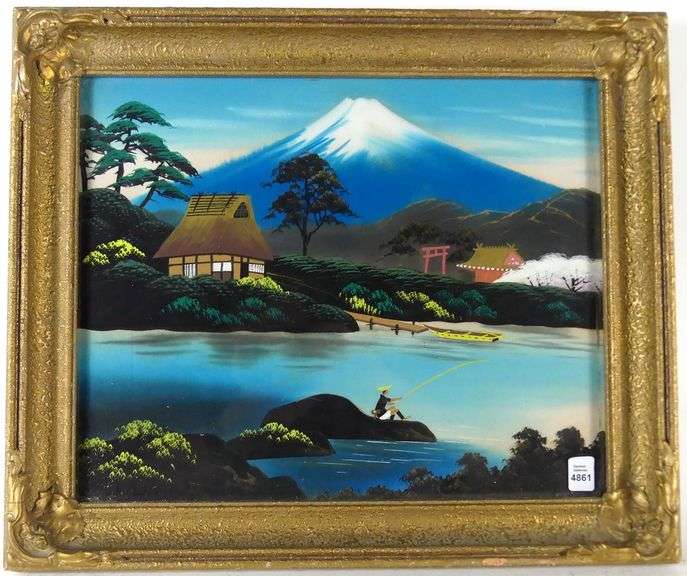 JAPANESE PAINTING ON LINEN