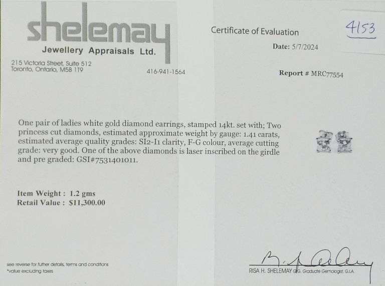 PRINCESS CUT DIAMOND STUD EARRINGS