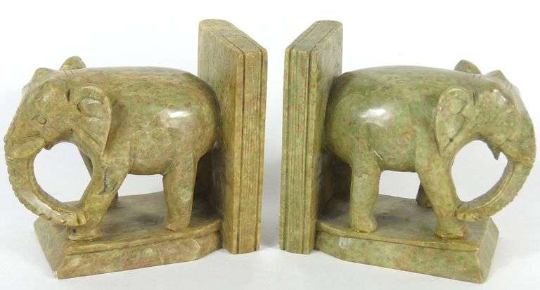 PAIR STONE BOOKENDS