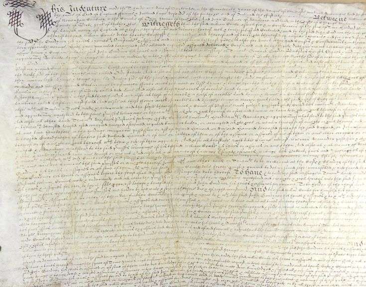17TH CENTURY HANDWRITTEN INDENTURE