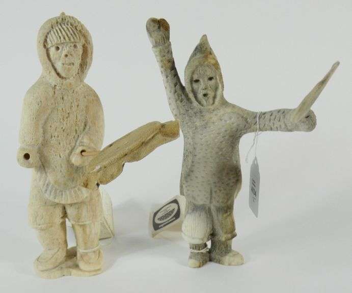 2 INUIT CARVED FIGURES