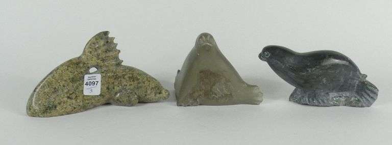 3 INUIT STONE CARVINGS