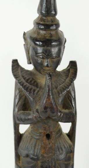 SET THREE BURMESE CARVED FIGURES