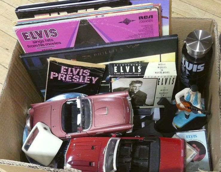 BOX LOT OF ELVIS COLLECTIBLES