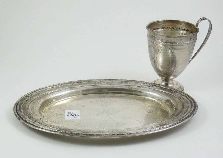 STERLING TRAY & CUP